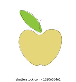 Fruto de manzana con fondo blanco. Ilustración del vector