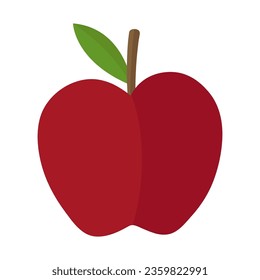 apple fruit organic fresh food healthy red nature sweet juicy delicious tasty vector illustration art design