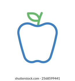 Apple fruit outline icon. Concept of healthy eating and diet.