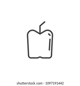 Apple fruit outline icon. linear style sign for mobile concept and web design. Diet food simple line vector icon. Symbol, logo illustration. Pixel perfect vector graphics