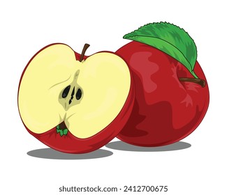Apple fruit painting vector Illustration