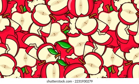 Apple Fruit Pattern Seamless Abstract Background EPS. Used for Poster, Banner, Website, Card Template