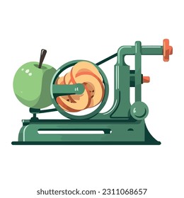 apple in a fruit peeler icon isolated