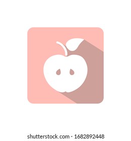 Icono rosa fruta de Apple con plantilla de diseño de sombra ilustración aislada vectorial