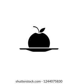 apple, fruit, plate icon. Simple glyph vector of food set for UI and UX, website or mobile application