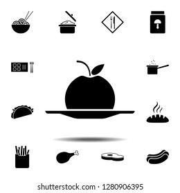 apple, fruit, plate icon. Simple glyph vector element of Food icons set for UI and UX, website or mobile application