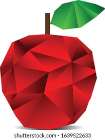 Apple fruit polygon glass design
