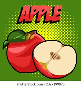 Fruto de manzana al estilo del arte pop