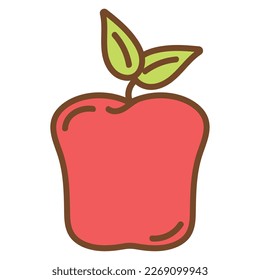 apple fruit retro icon isolated