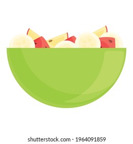 Apple fruit salad icon. Cartoon of Apple fruit salad vector icon for web design isolated on white background