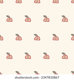 Apple fruit. Fruit seamless background or wallpaper. Repeated design great for kitchen and food digital paper, textile, fabric, decor, wrapping. Vintage surface illustration.