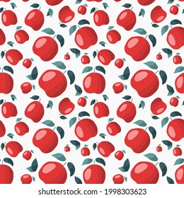 Apple fruit seamless pattern, abstract repeated background. For paper, cover, fabric, gift wrap, wall art, interior décor. Simple surface pattern design. Vector
