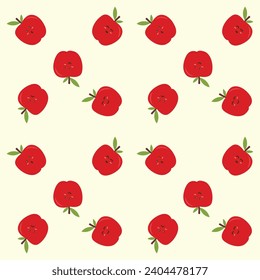 Apple fruit seamless pattern, abstract repeated background. For paper, cover, fabric, gift wrap, wall art. Simple surface pattern 