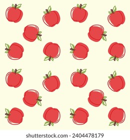 Apple fruit seamless pattern, abstract repeated background. For paper, cover, fabric, gift wrap, wall art. Simple surface pattern 