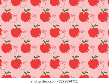 Apple fruit seamless pattern background