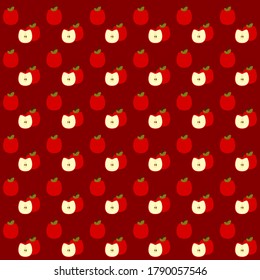 Apple fruit seamless pattern background.Colorful wallpaper vector illustration and good for printing