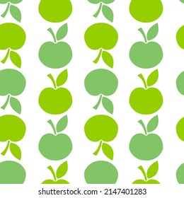 Apple fruit seamless pattern. Food template for background, textile, wrapping paper, wallpaper. Vector illustration