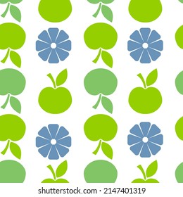 Patrón sin fisuras de fruta de manzana. Plantilla de alimentos para fondo, textil, papel de envoltura, papel tapiz. Ilustración del vector