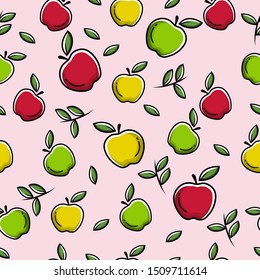 apple fruit seamless pattern vector