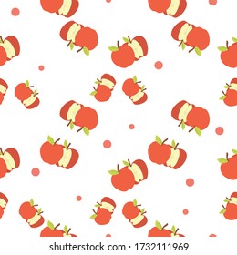 Apple Fruit Seamless Pattern would be perfect for fabric, textile, gift wrap, wallpaper, surface designer, background, backdrop, and ornament.