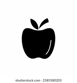 Apple Fruit Silhouette Icon Design Illustration