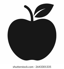 Apple Fruit Silhouette icon on white background
