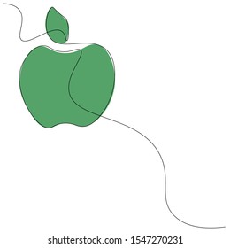Apple fruit silhouette, vector illustration