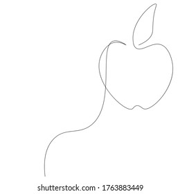 Silueta de fruto de manzana, ilustración vectorial