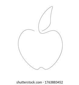 Apple fruit silhouette, vector illustration