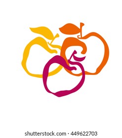 apple fruit simple decorative symbol. vector illustration