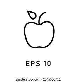 apple fruit simple vector line icon suitable for any purpose. Web design, mobile app.