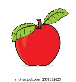 Apple. Apple fruit. apple slice. Apple cartoon vector icon design illustration