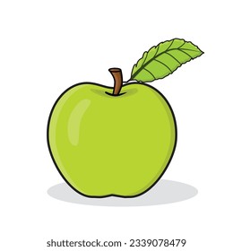Apple. Apple fruit. apple slice. Apple cartoon vector icon design illustration