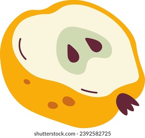 Apple Fruit Slice Vector Illustration