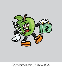 apple fruit smoking joint and hold nug from weed cannabis bud flower marijuana