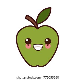 Apple fruit symbol kawaii cute cartoon