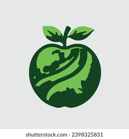 Apple fruit symbol logo. Eco, health