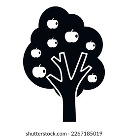 Apple fruit tree icon simple vector. Garden plant. Harvest bloom