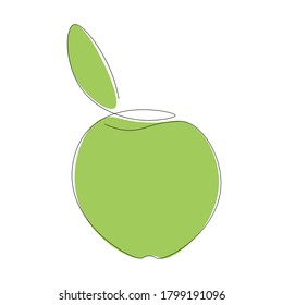 Apple fruit tree on white background line drawing