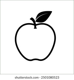 Apple fruit vector. Apples split in half. Healthy fruit Apple fruit on withe background.