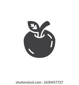 Apple fruit vector icon. filled flat sign for mobile concept and web design. Apple with a leaf glyph icon. Symbol, logo illustration. Vector graphics