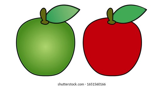 Apple fruit vector icon illustration flat design on a white background.