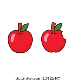 Estilo de caricatura de vectores de fruta de Apple.