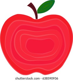 Apple fruit vector illustration decorated with layers