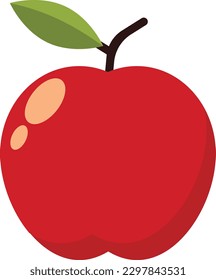 Ilustración vectorial de frutos de manzana aislada en fondo blanco