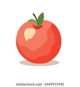 The apple fruit vector illustration isolated on white background, apel icon in flat style 
