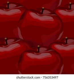 Apple fruit vector illustration pattern. Food cartoon wallpaper