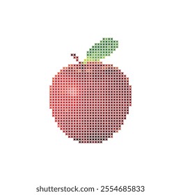 Apple fruit vector illustration with pixel art