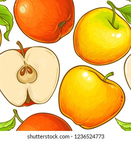 apple fruit vector pattern