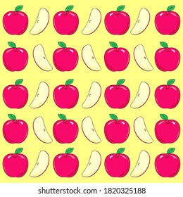 Apple Fruit Vector for Printing Media Like Textile, Wall Paper, Poster, A4 Size Prints etc.